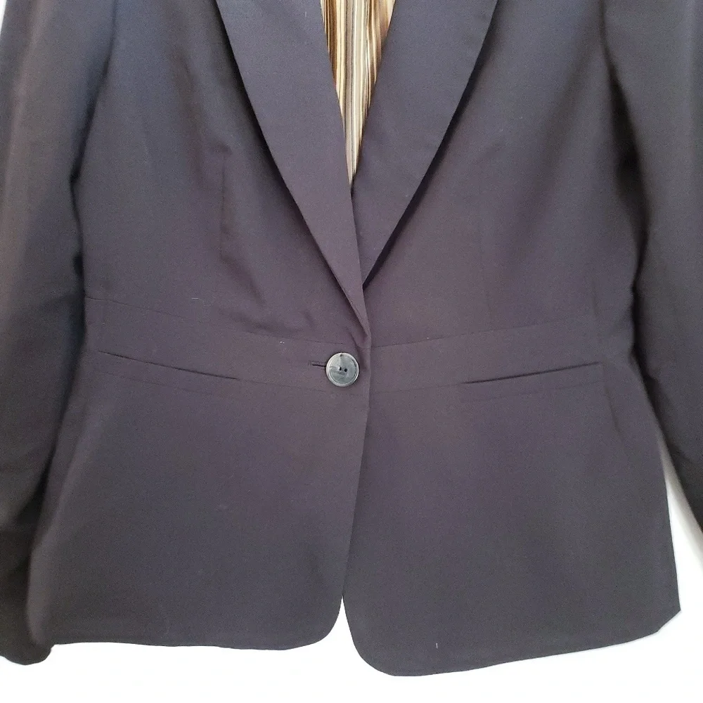 Jones NY Suit Blazer Size 6P Black One Button